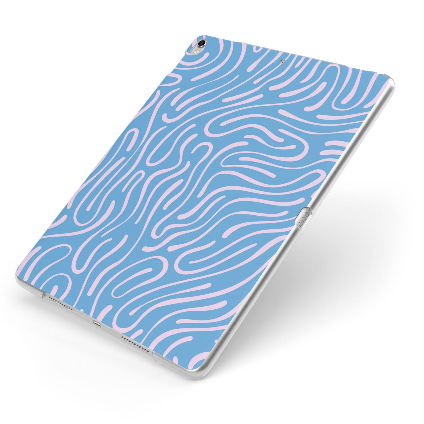 Abstract Ocean Pattern Apple iPad Case on Silver iPad Side View