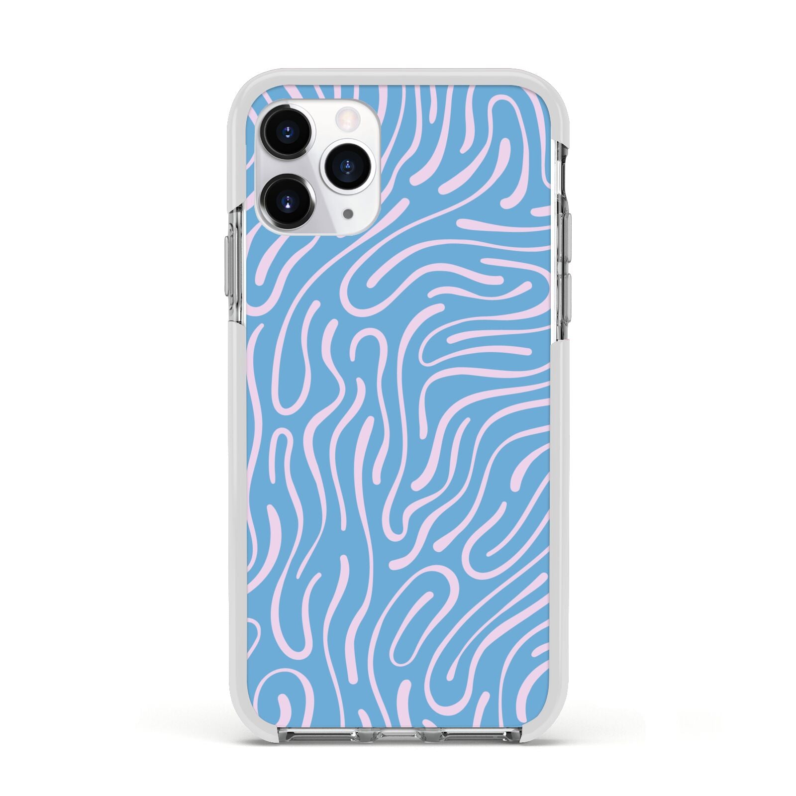 Abstract Ocean Pattern Apple iPhone 11 Pro in Silver with White Impact Case
