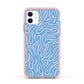 Abstract Ocean Pattern Apple iPhone 11 in White with Pink Impact Case