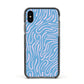 Abstract Ocean Pattern Apple iPhone Xs Impact Case Black Edge on Black Phone
