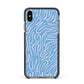 Abstract Ocean Pattern Apple iPhone Xs Max Impact Case Black Edge on Black Phone