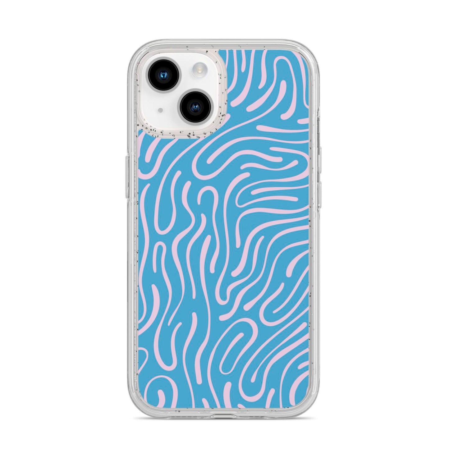 Abstract Ocean Pattern iPhone 14 Glitter Tough Case Starlight