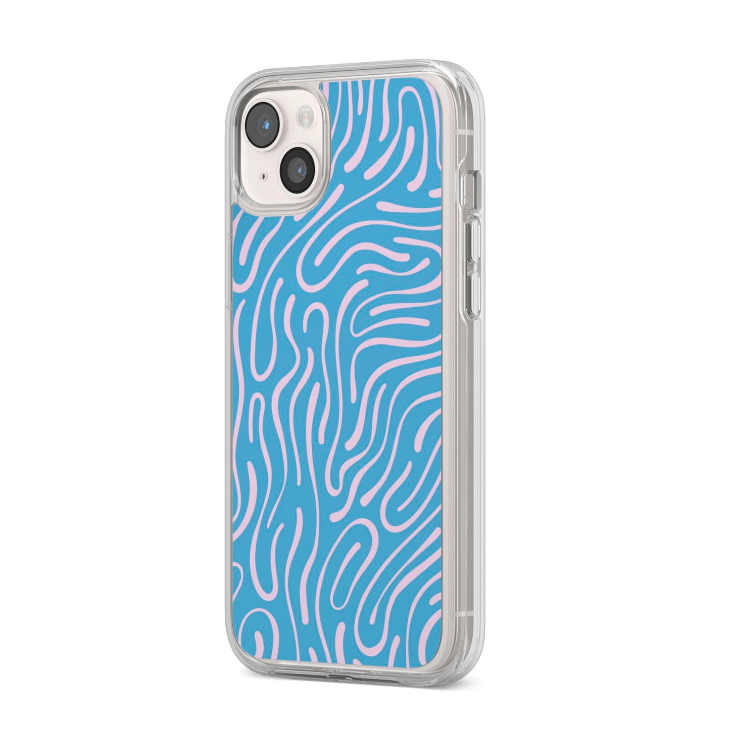 Abstract Ocean Pattern iPhone 14 Plus Clear Tough Case Starlight Angled Image