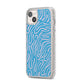 Abstract Ocean Pattern iPhone 14 Plus Glitter Tough Case Starlight Angled Image