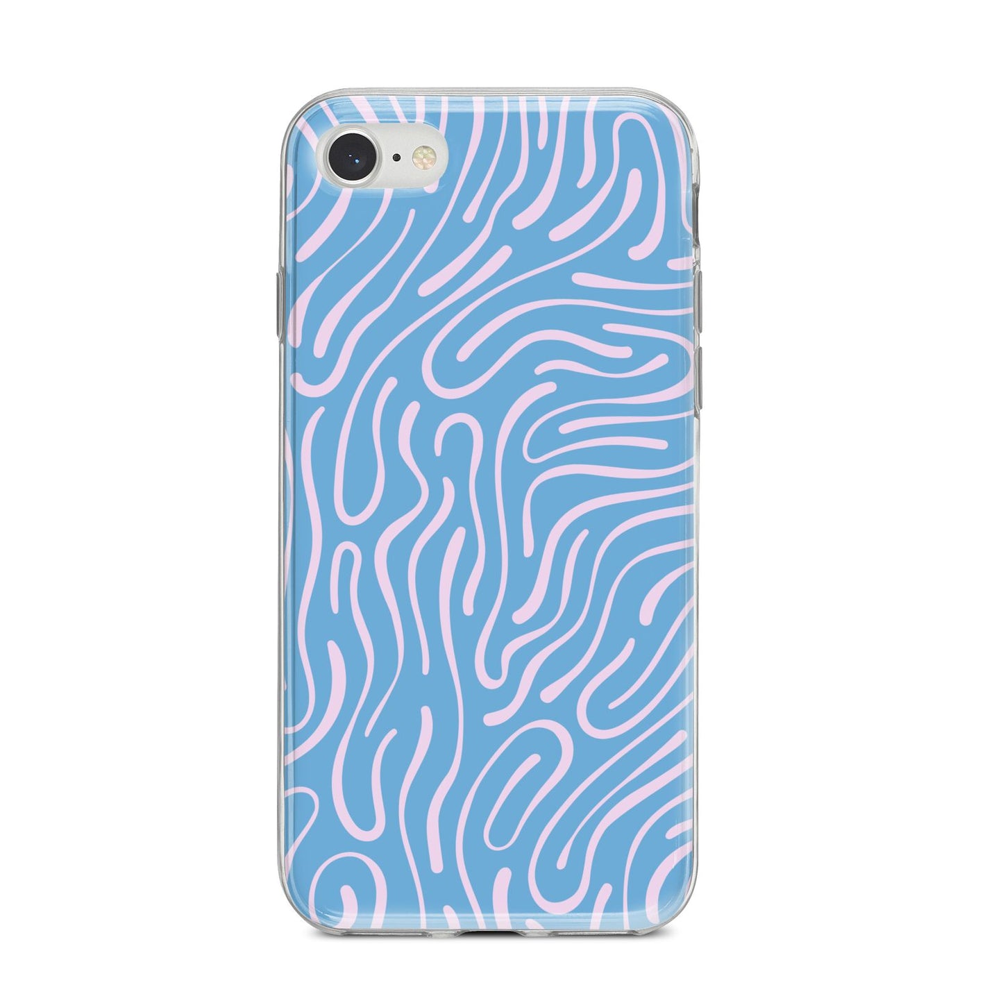 Abstract Ocean Pattern iPhone 8 Bumper Case on Silver iPhone