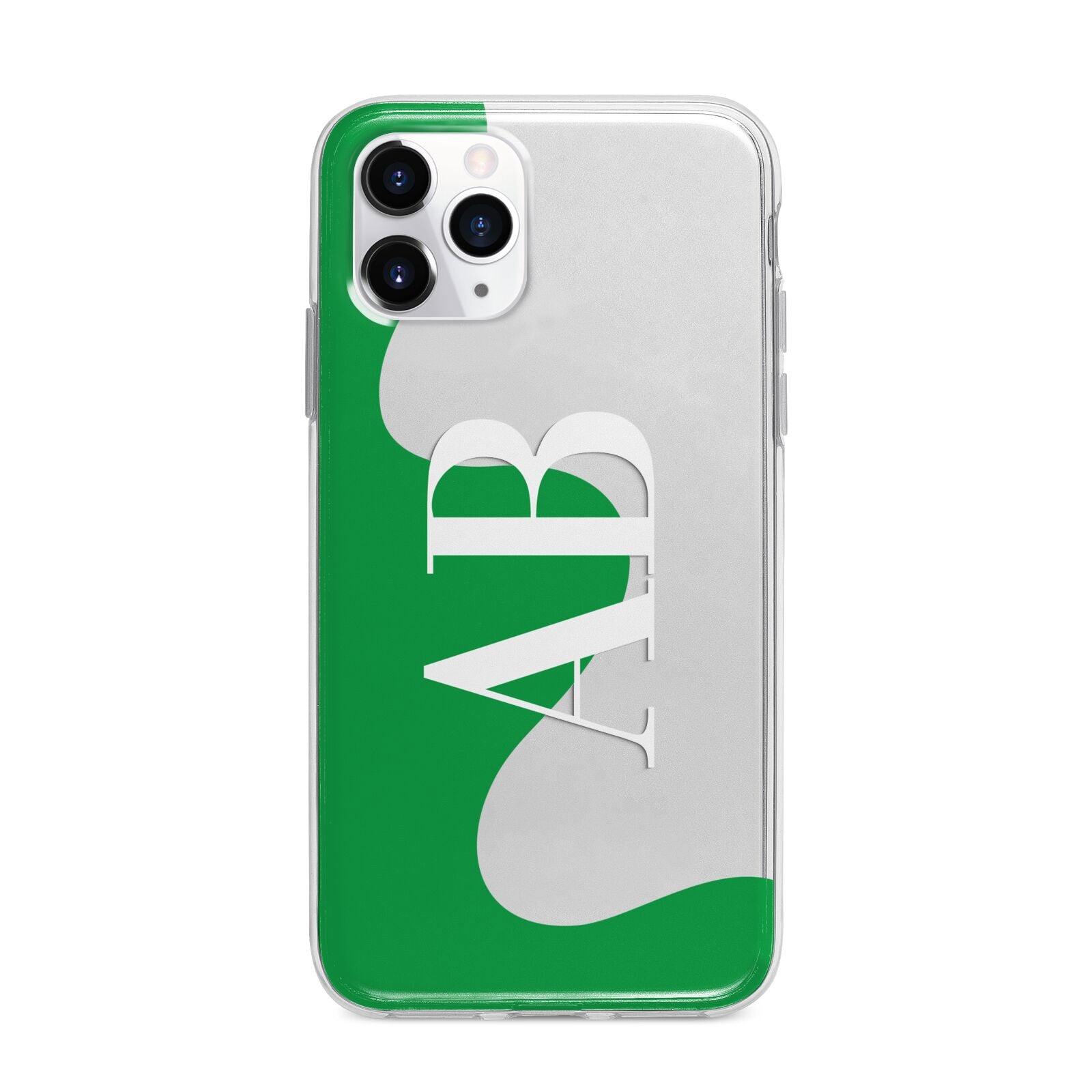 Abstract Personalised Initials Apple iPhone 11 Pro Max in Silver with Bumper Case