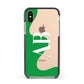 Abstract Personalised Initials Apple iPhone Xs Impact Case Black Edge on Gold Phone