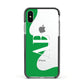 Abstract Personalised Initials Apple iPhone Xs Impact Case Black Edge on Silver Phone