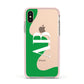 Abstract Personalised Initials Apple iPhone Xs Impact Case Pink Edge on Gold Phone