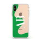 Abstract Personalised Initials Apple iPhone Xs Impact Case White Edge on Gold Phone