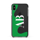 Abstract Personalised Initials Apple iPhone Xs Max Impact Case Black Edge on Black Phone