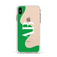 Abstract Personalised Initials Apple iPhone Xs Max Impact Case White Edge on Gold Phone