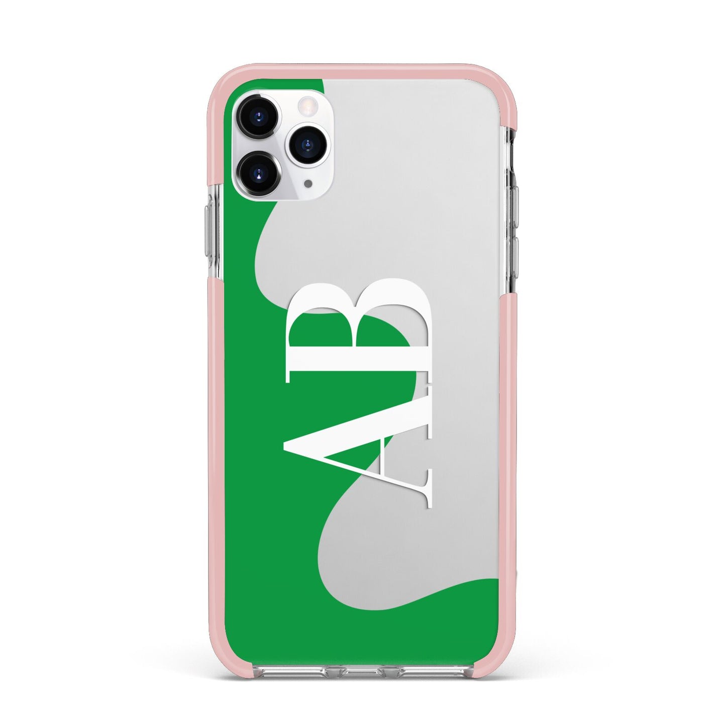Abstract Personalised Initials iPhone 11 Pro Max Impact Pink Edge Case