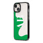 Abstract Personalised Initials iPhone 13 Black Impact Case Side Angle on Silver phone