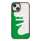 Abstract Personalised Initials iPhone 13 Black Impact Case on Silver phone