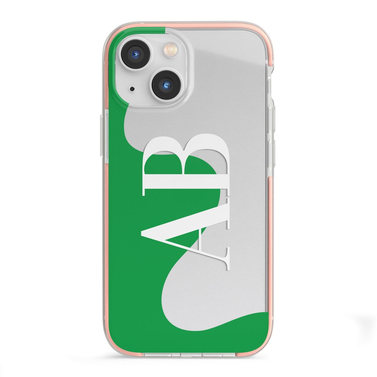 Abstract Personalised Initials iPhone 13 Mini TPU Impact Case with Pink Edges