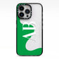 Abstract Personalised Initials iPhone 13 Pro Black Impact Case on Silver phone