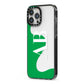Abstract Personalised Initials iPhone 13 Pro Max Black Impact Case Side Angle on Silver phone