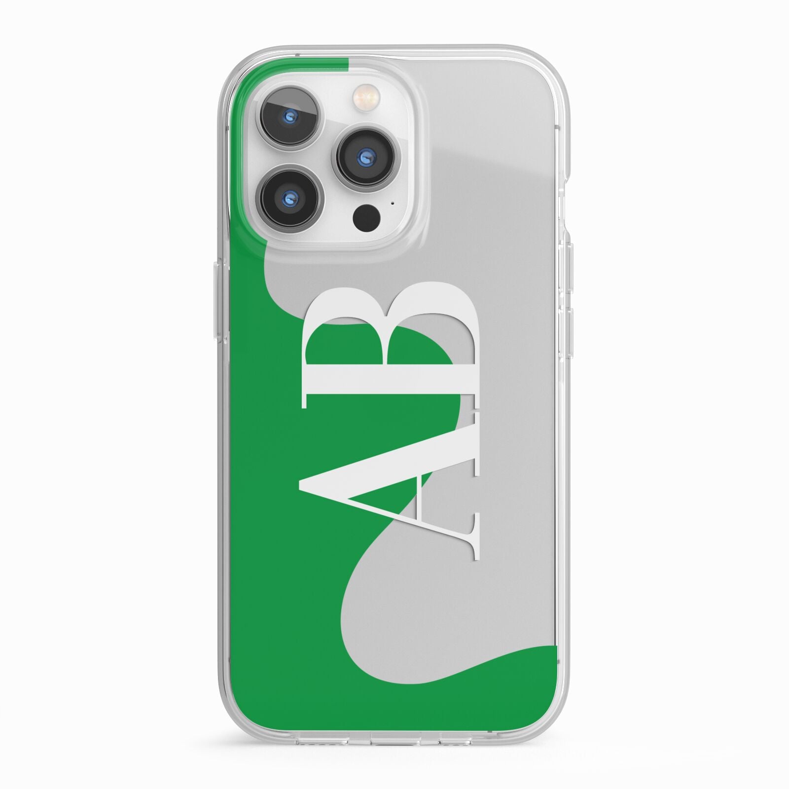 Abstract Personalised Initials iPhone 13 Pro TPU Impact Case with White Edges