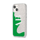 Abstract Personalised Initials iPhone 14 Glitter Tough Case Starlight Angled Image