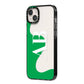 Abstract Personalised Initials iPhone 14 Plus Black Impact Case Side Angle on Silver phone