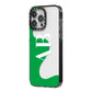 Abstract Personalised Initials iPhone 14 Pro Max Black Impact Case Side Angle on Silver phone