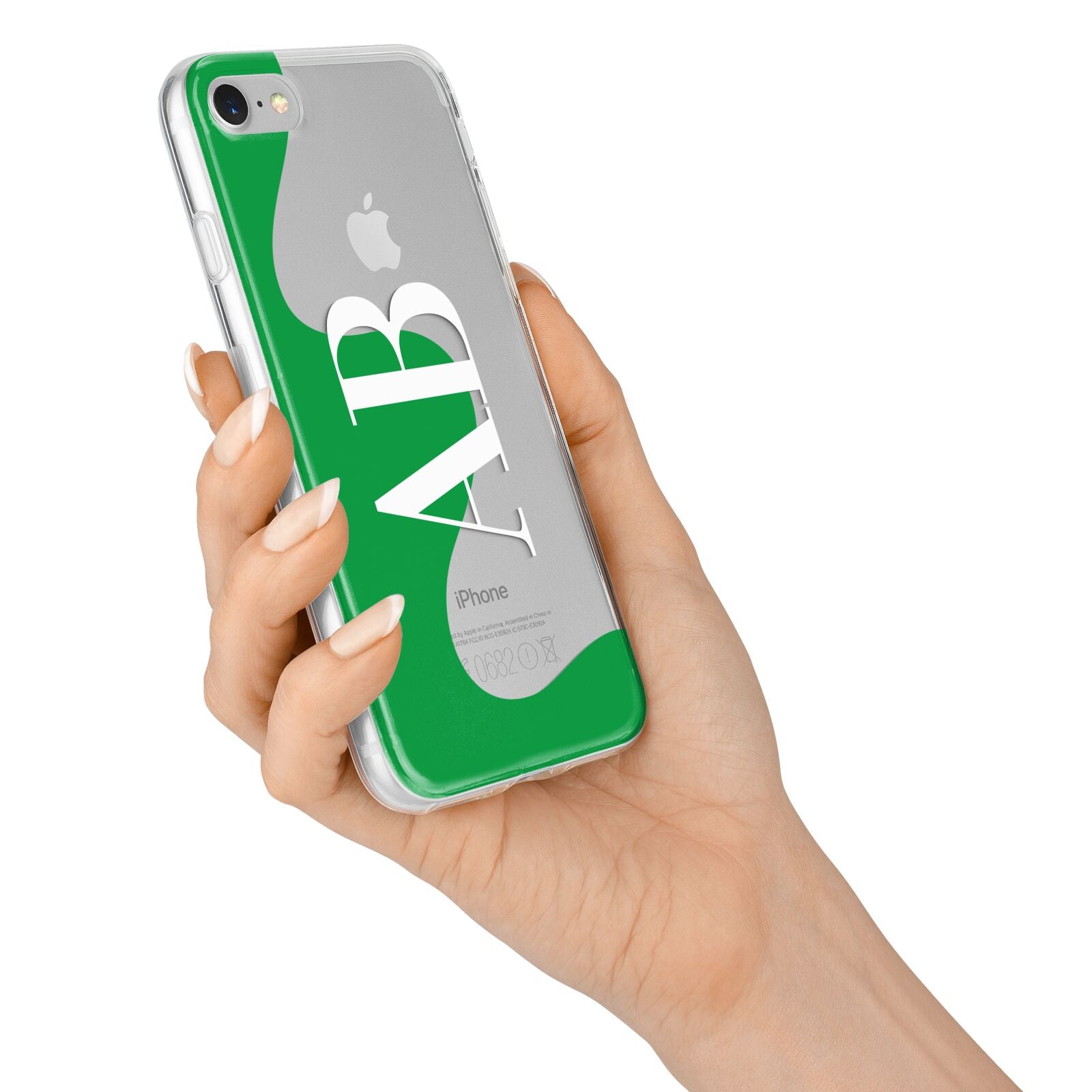 Abstract Personalised Initials iPhone 7 Bumper Case on Silver iPhone Alternative Image