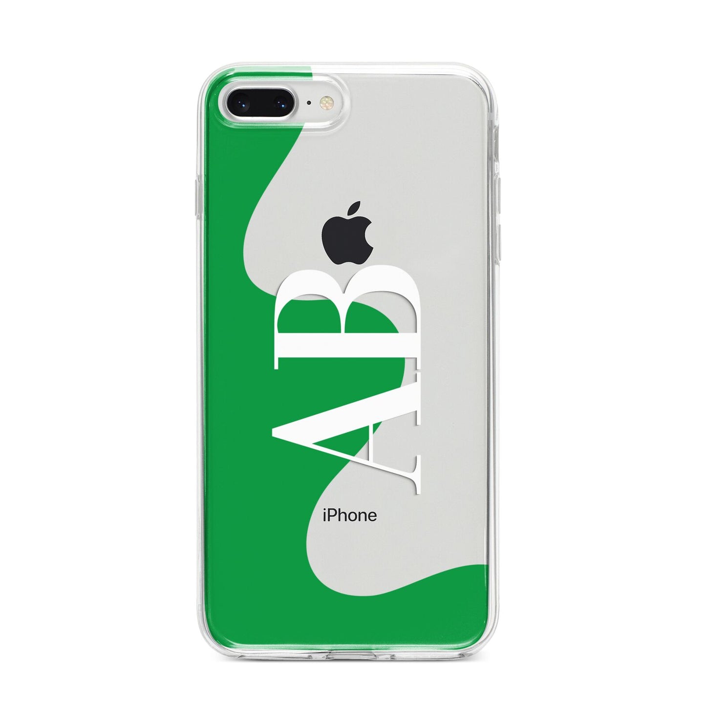 Abstract Personalised Initials iPhone 8 Plus Bumper Case on Silver iPhone
