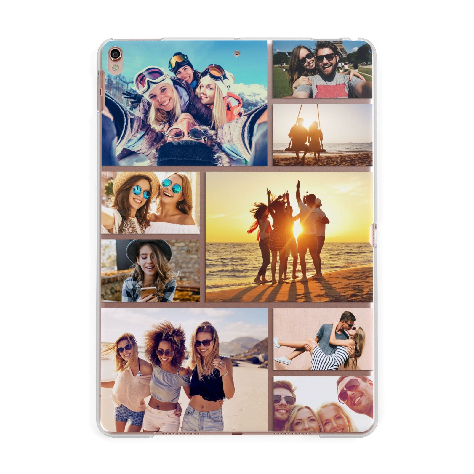 Abstract Photo Collage Upload Apple iPad Rose Gold Case