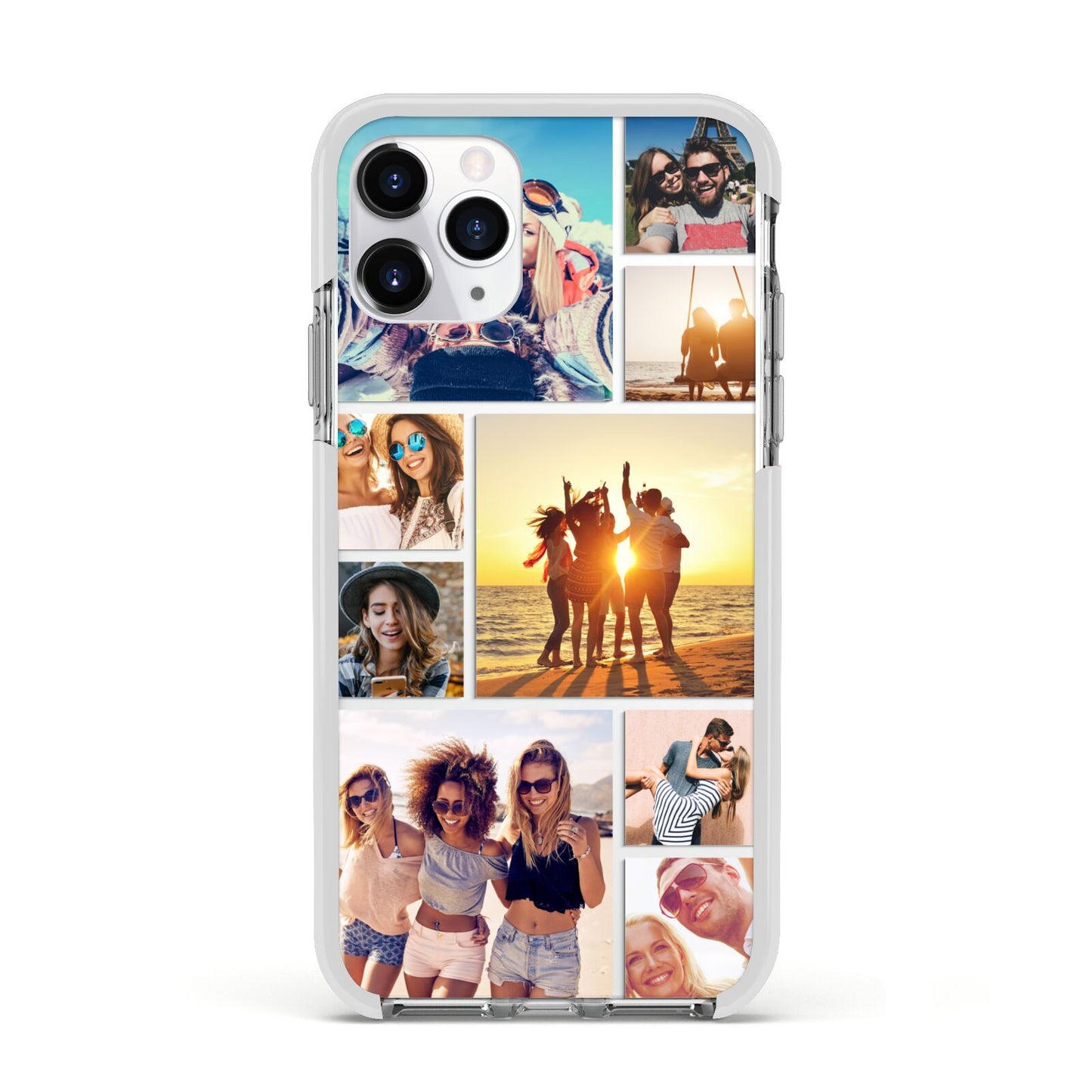 Abstract Photo Collage Upload Apple iPhone 11 Pro in Silver with White Impact Case