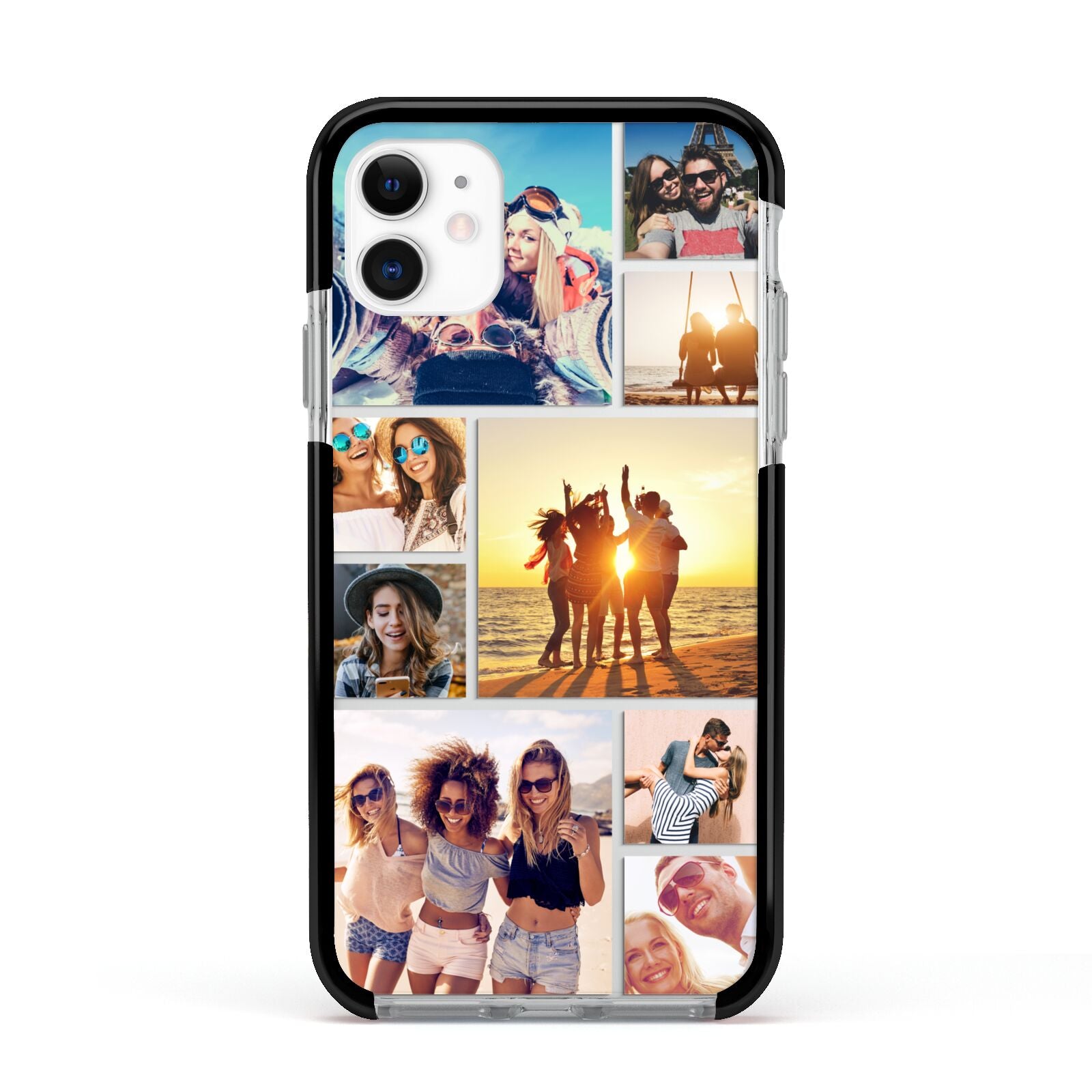 Abstract Photo Collage Upload Apple iPhone 11 in White with Black Impact Case