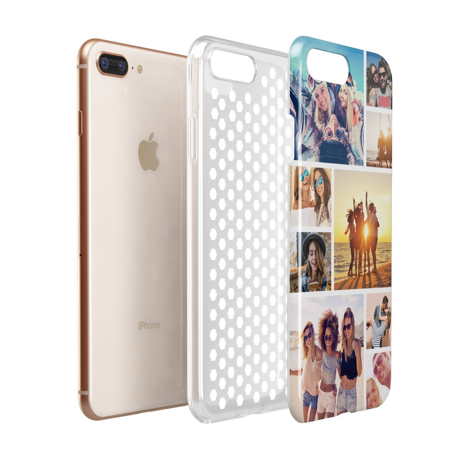Abstract Photo Collage Upload Apple iPhone 7 8 Plus 3D Tough Case Expanded View