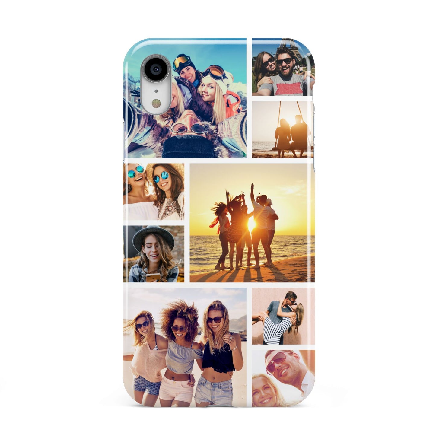 Abstract Photo Collage Upload Apple iPhone XR White 3D Tough Case
