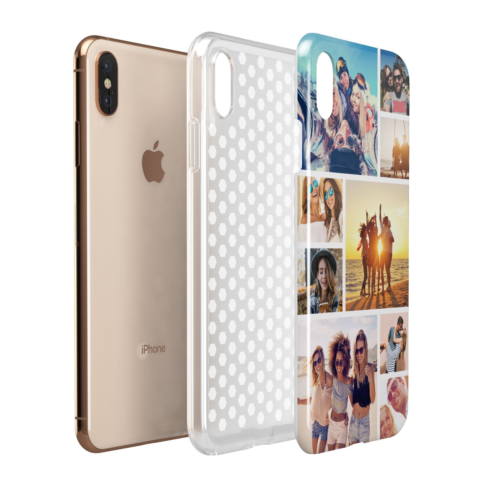 Abstract Photo Collage Upload Apple iPhone Xs Max 3D Tough Case Expanded View