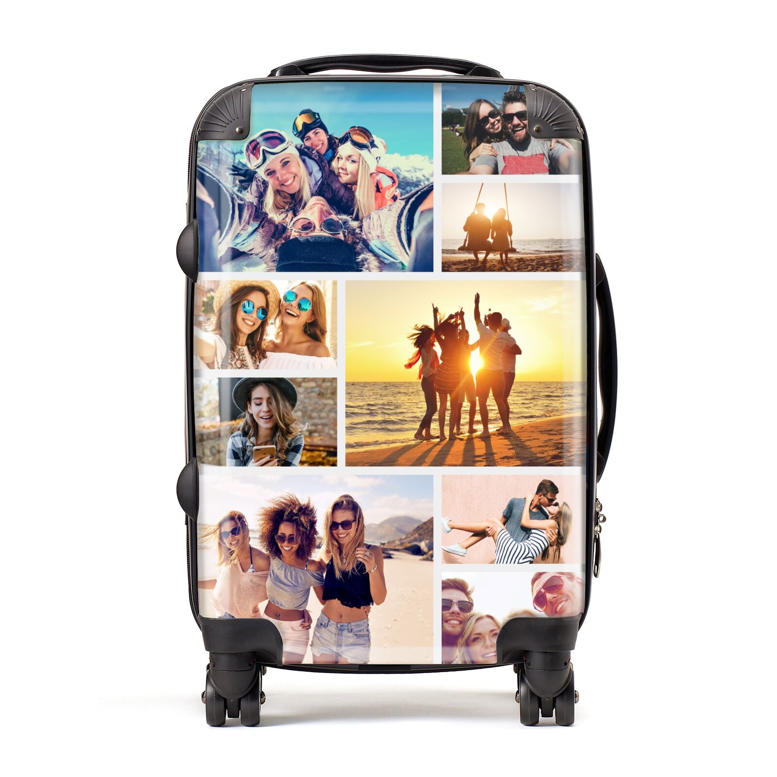 Abstract Photo Collage Upload Suitcase