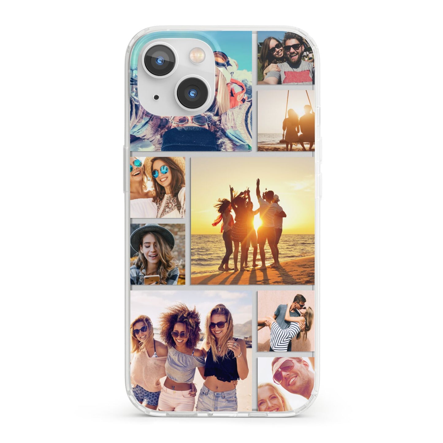 Abstract Photo Collage Upload iPhone 13 Clear Bumper Case
