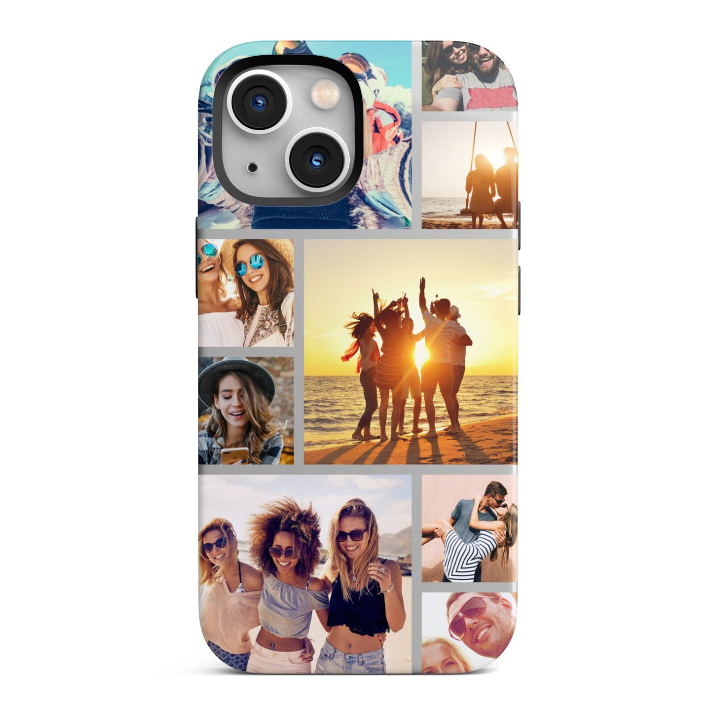 Abstract Photo Collage Upload iPhone 13 Mini Full Wrap 3D Tough Case