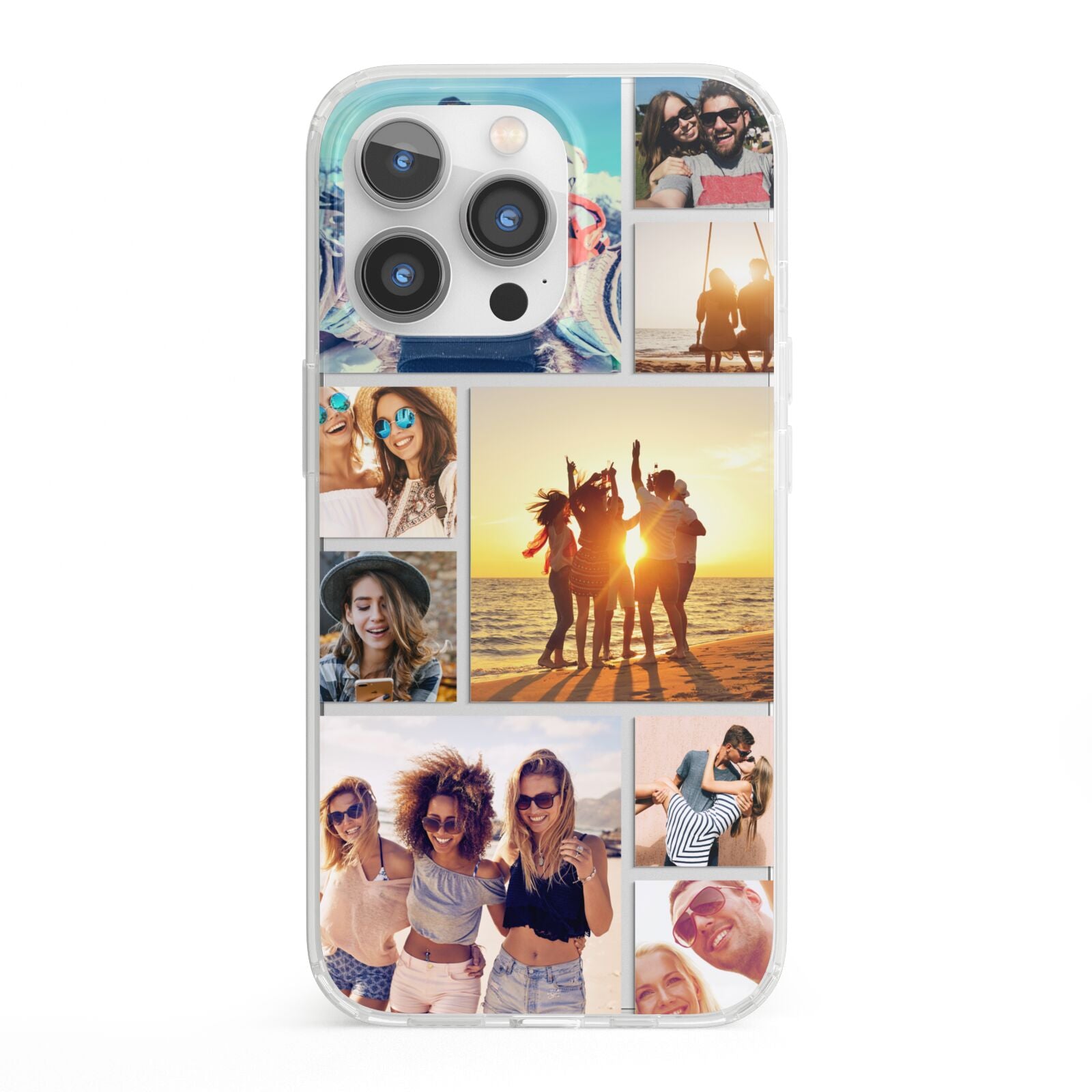 Abstract Photo Collage Upload iPhone 13 Pro Clear Bumper Case