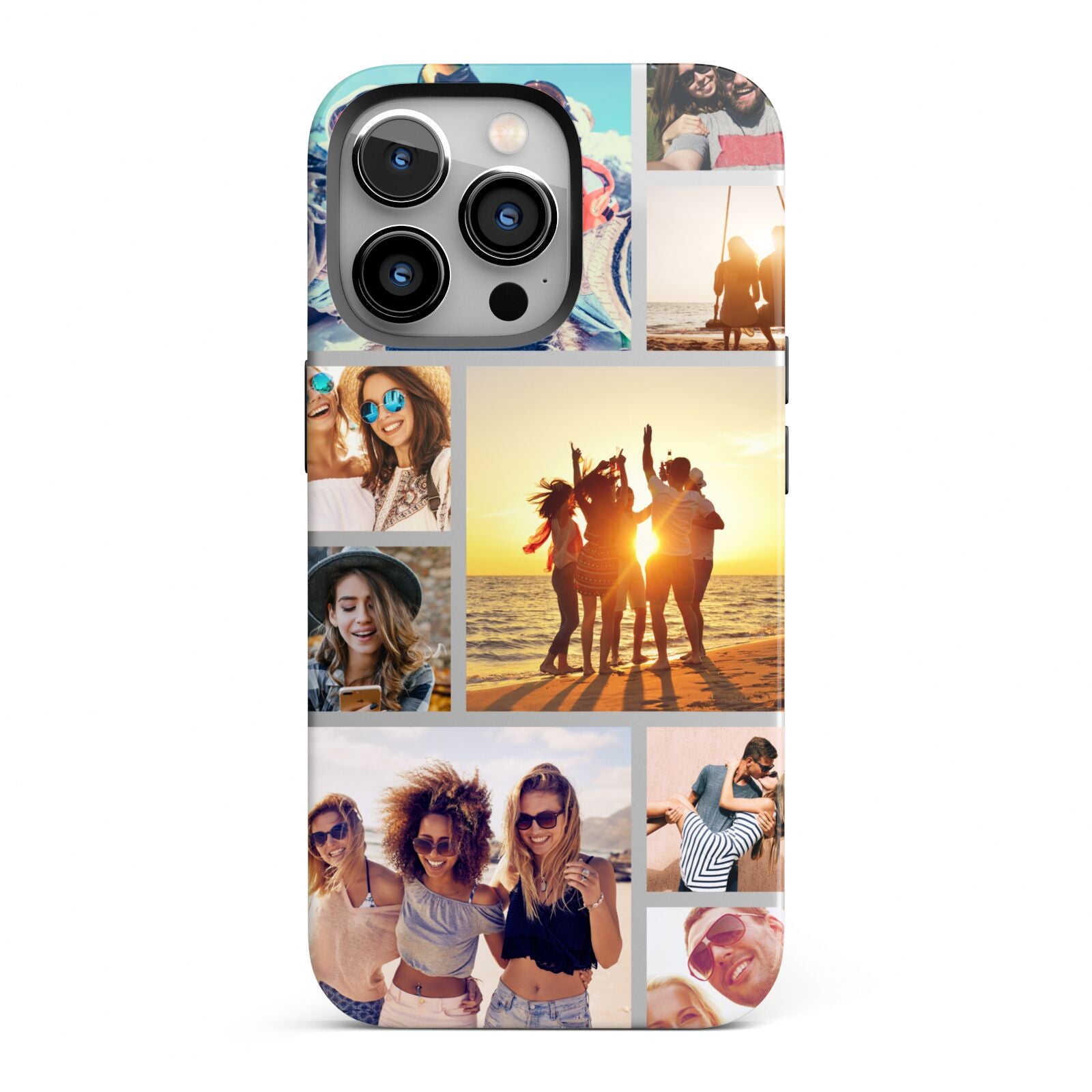 Abstract Photo Collage Upload iPhone 13 Pro Full Wrap 3D Tough Case