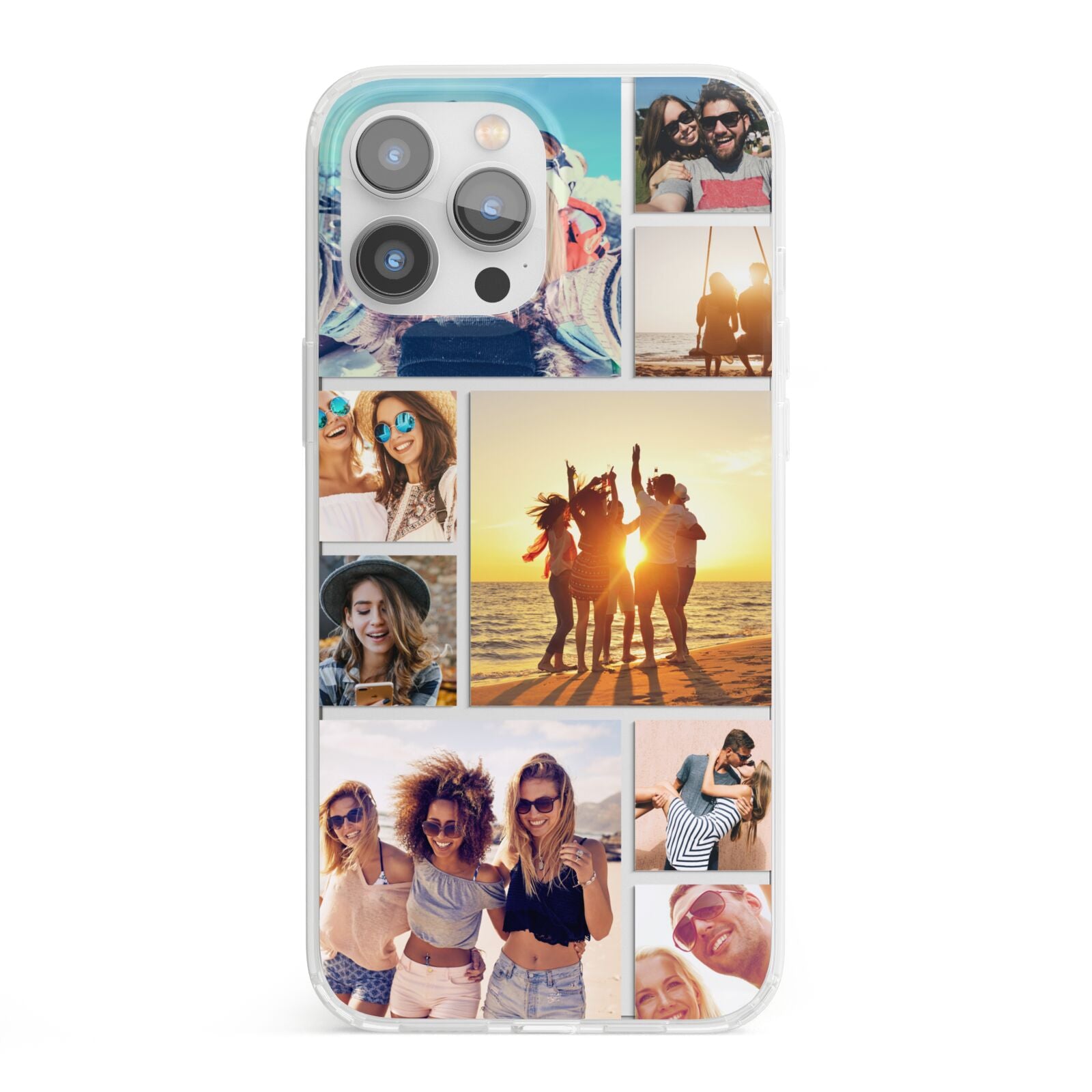 Abstract Photo Collage Upload iPhone 13 Pro Max Clear Bumper Case