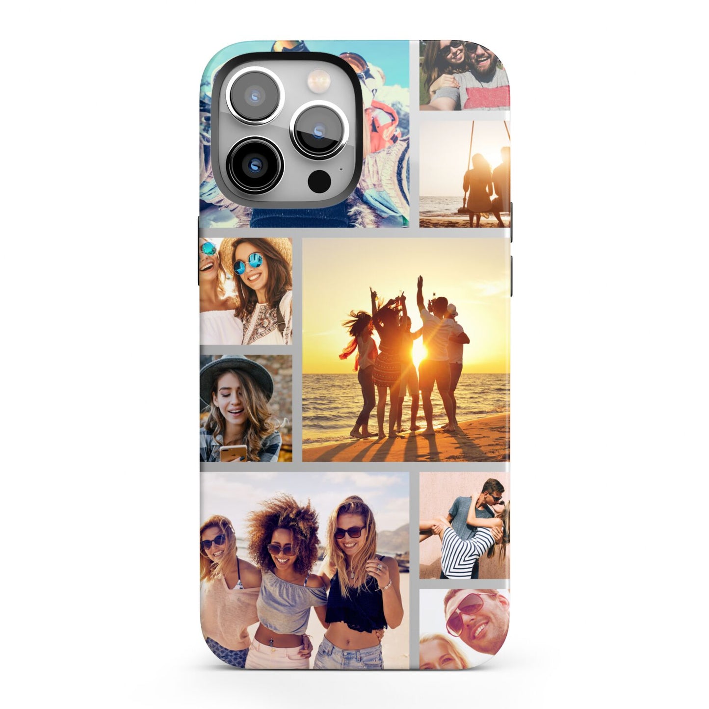 Abstract Photo Collage Upload iPhone 13 Pro Max Full Wrap 3D Tough Case