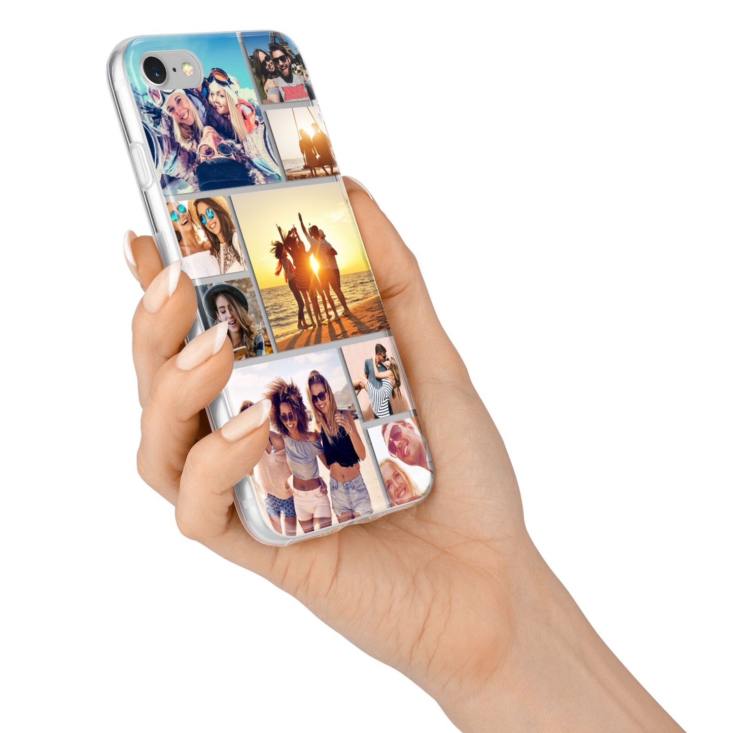 Abstract Photo Collage Upload iPhone 7 Bumper Case on Silver iPhone Alternative Image