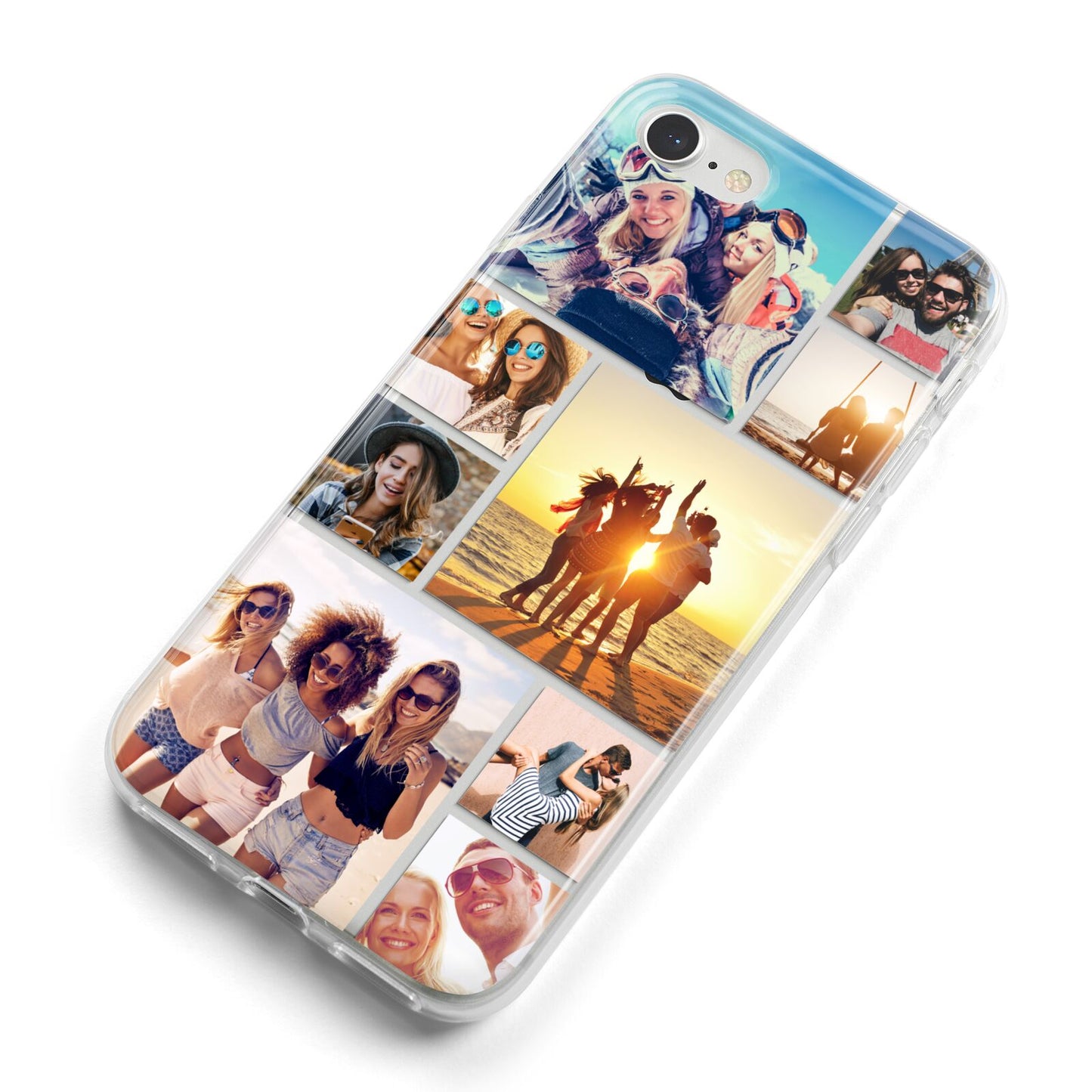 Abstract Photo Collage Upload iPhone 8 Bumper Case on Silver iPhone Alternative Image