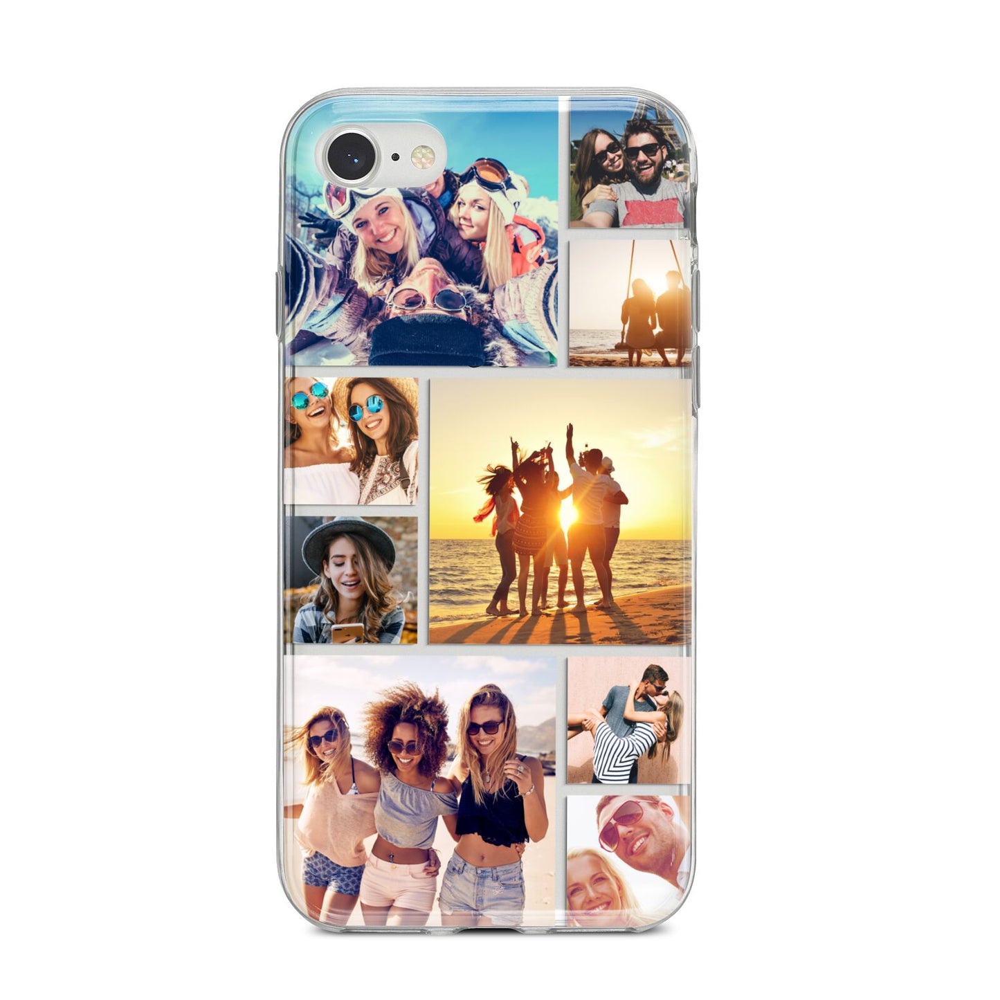 Abstract Photo Collage Upload iPhone 8 Bumper Case on Silver iPhone