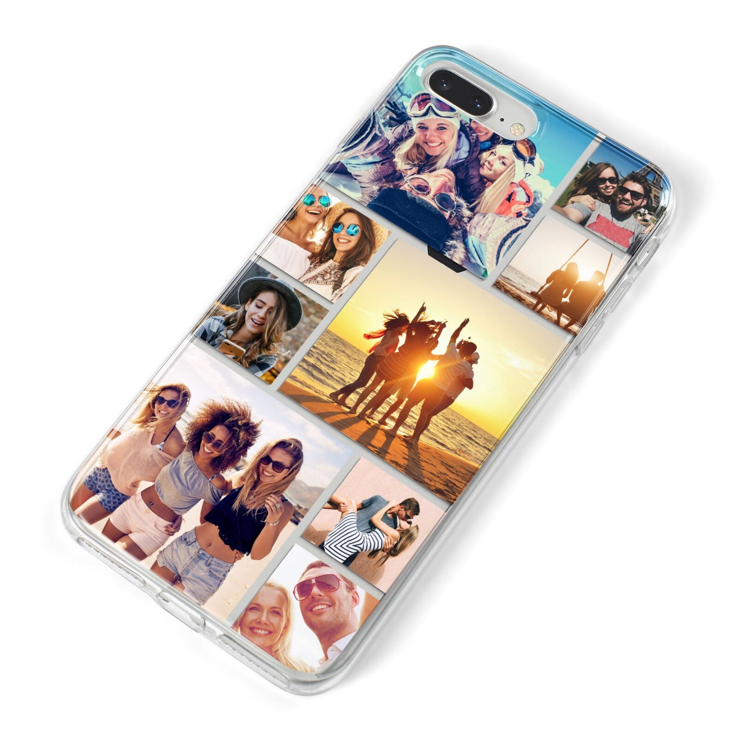 Abstract Photo Collage Upload iPhone 8 Plus Bumper Case on Silver iPhone Alternative Image