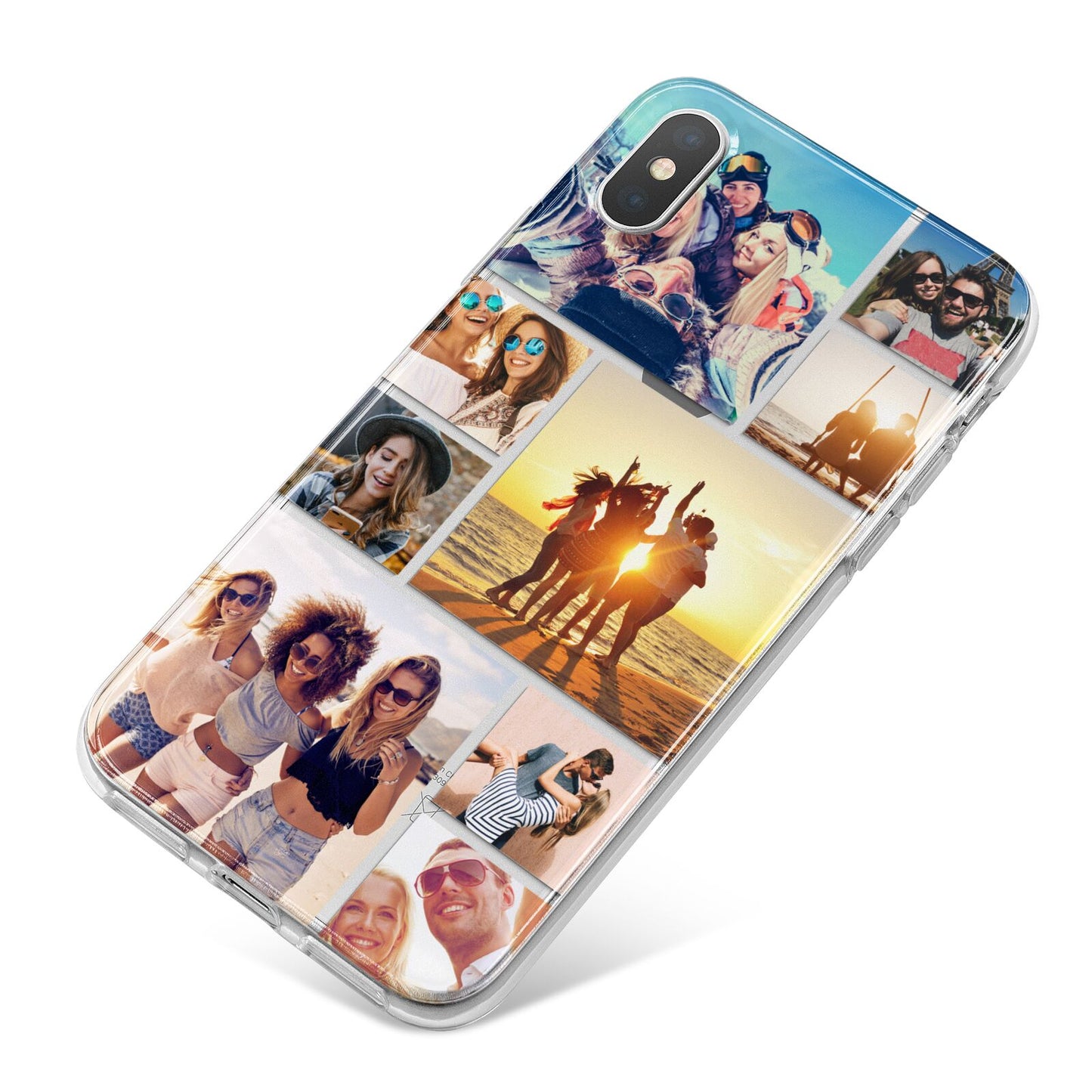 Abstract Photo Collage Upload iPhone X Bumper Case on Silver iPhone