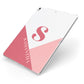 Abstract Pink Initial with Name Apple iPad Case on Silver iPad Side View