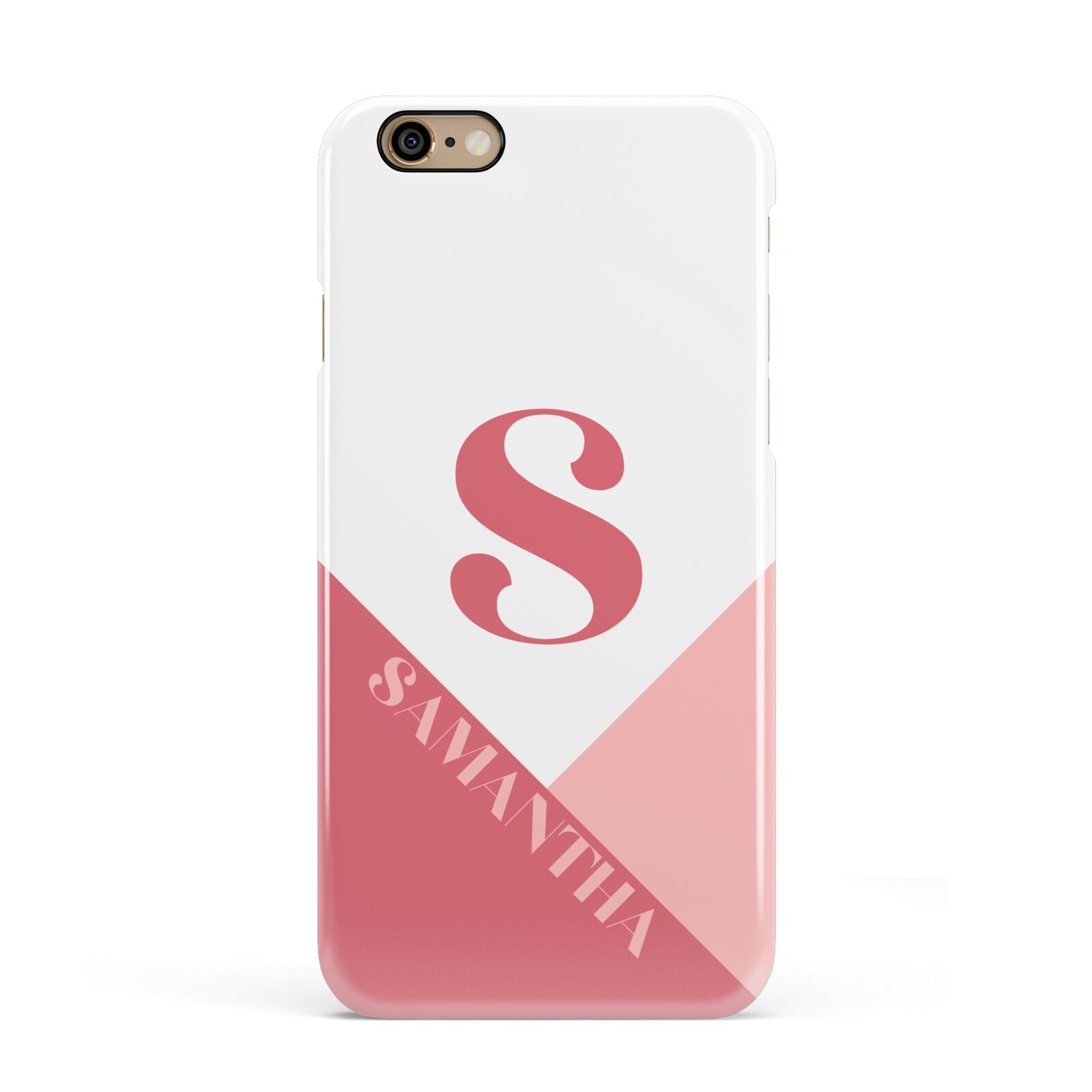 Abstract Pink Initial with Name Apple iPhone 6 3D Snap Case