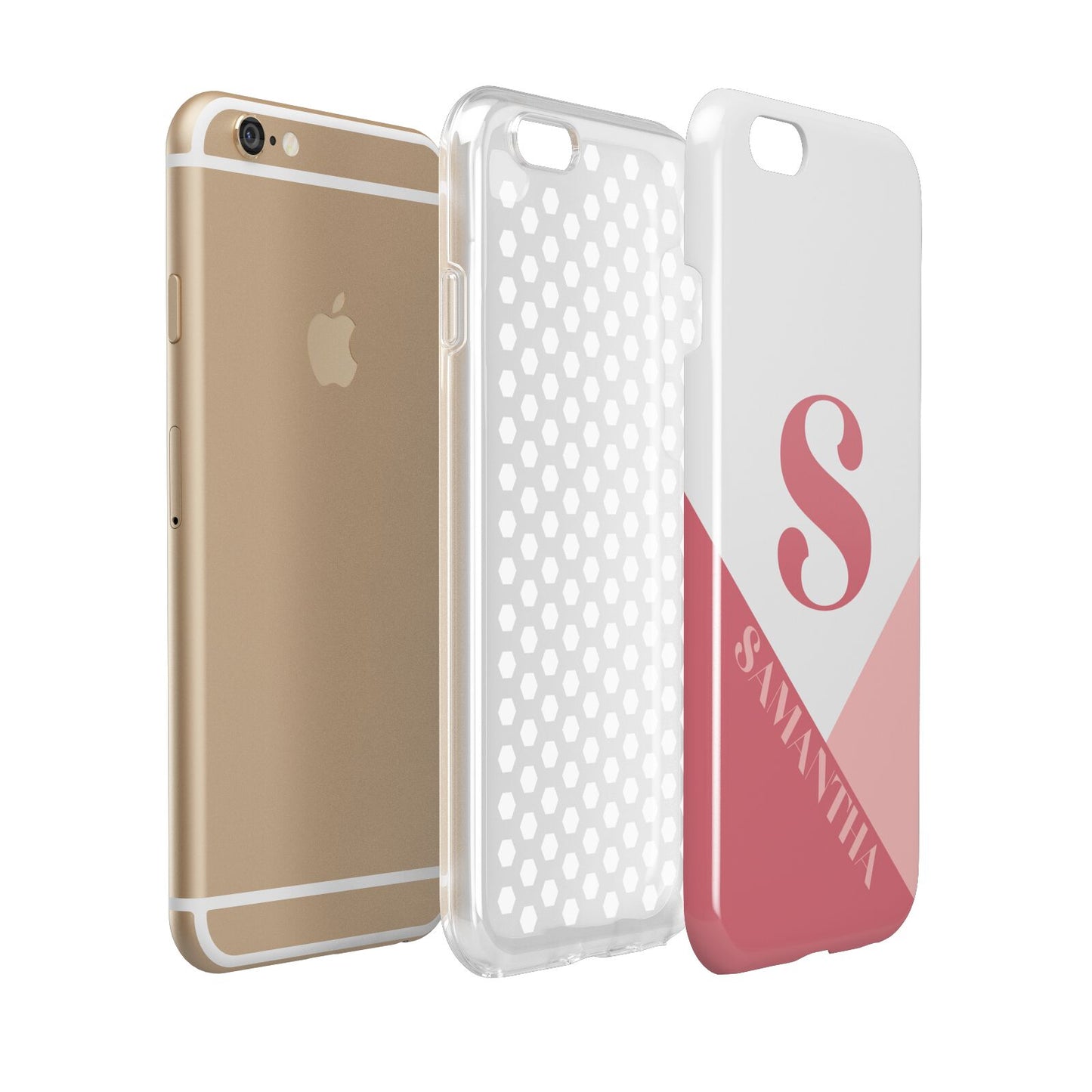 Abstract Pink Initial with Name Apple iPhone 6 3D Tough Case Expanded view
