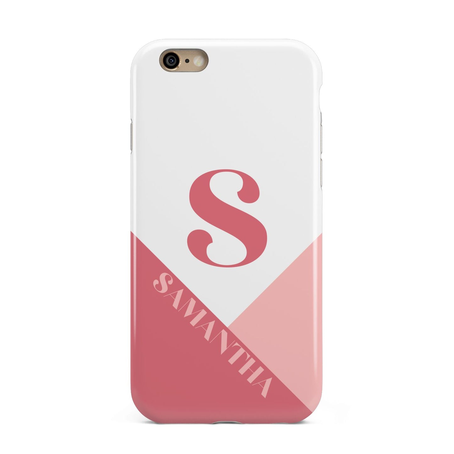 Abstract Pink Initial with Name Apple iPhone 6 3D Tough Case